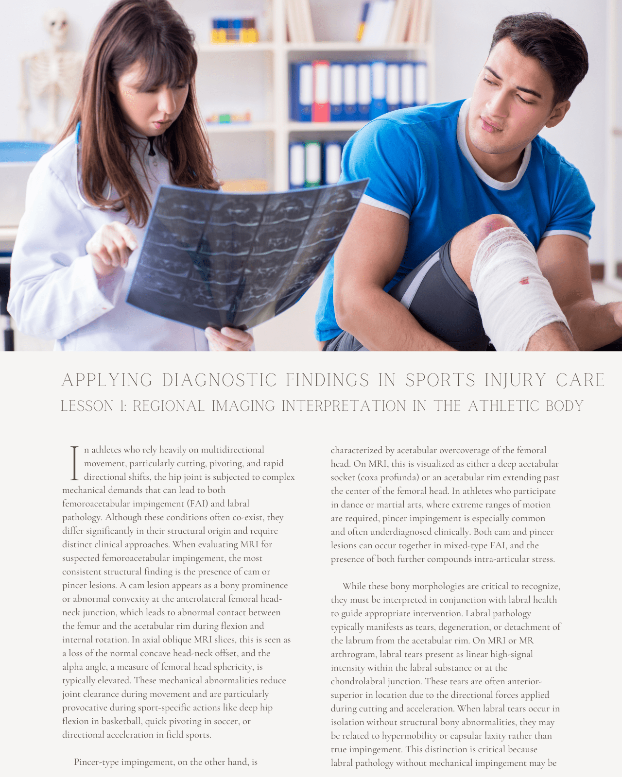 From Image to Action: Applying Diagnostic Findings in Sports Injury Care - Chiropractic Continuing Education, Imaging, 6 Hours A Better Chiro