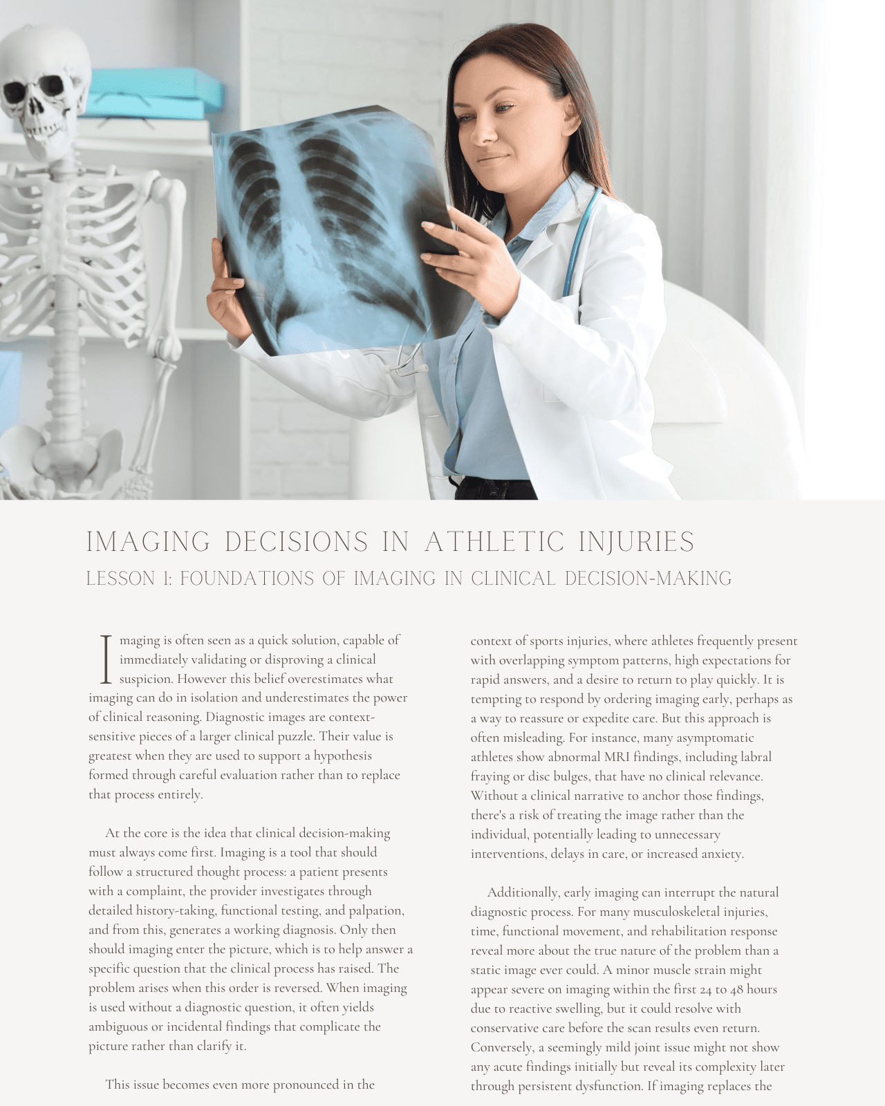 Imaging Decisions in Athletic Injuries: Choosing the Right Test at the Right Time - Chiropractic Continuing Education, Sports Medicine, 5 Hours A Better Chiro