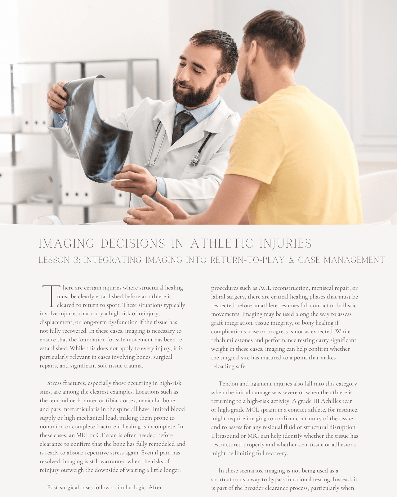 Imaging Decisions in Athletic Injuries: Choosing the Right Test at the Right Time - Chiropractic Continuing Education, Sports Medicine, 5 Hours A Better Chiro