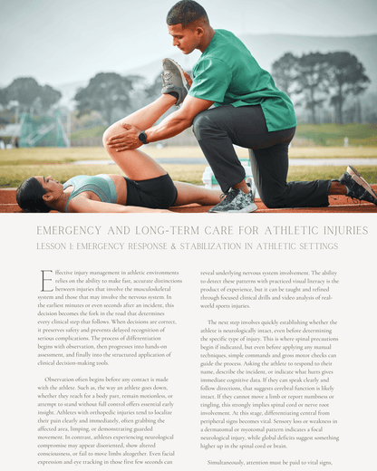 From Sideline to Clinic: Emergency and Long-Term Care for Athletic Injuries - Chiropractic Continuing Education, Sports Medicine, 8 Hours A Better Chiro