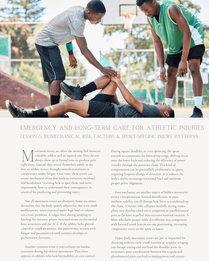 From Sideline to Clinic: Emergency and Long-Term Care for Athletic Injuries - Chiropractic Continuing Education, Sports Medicine, 8 Hours A Better Chiro
