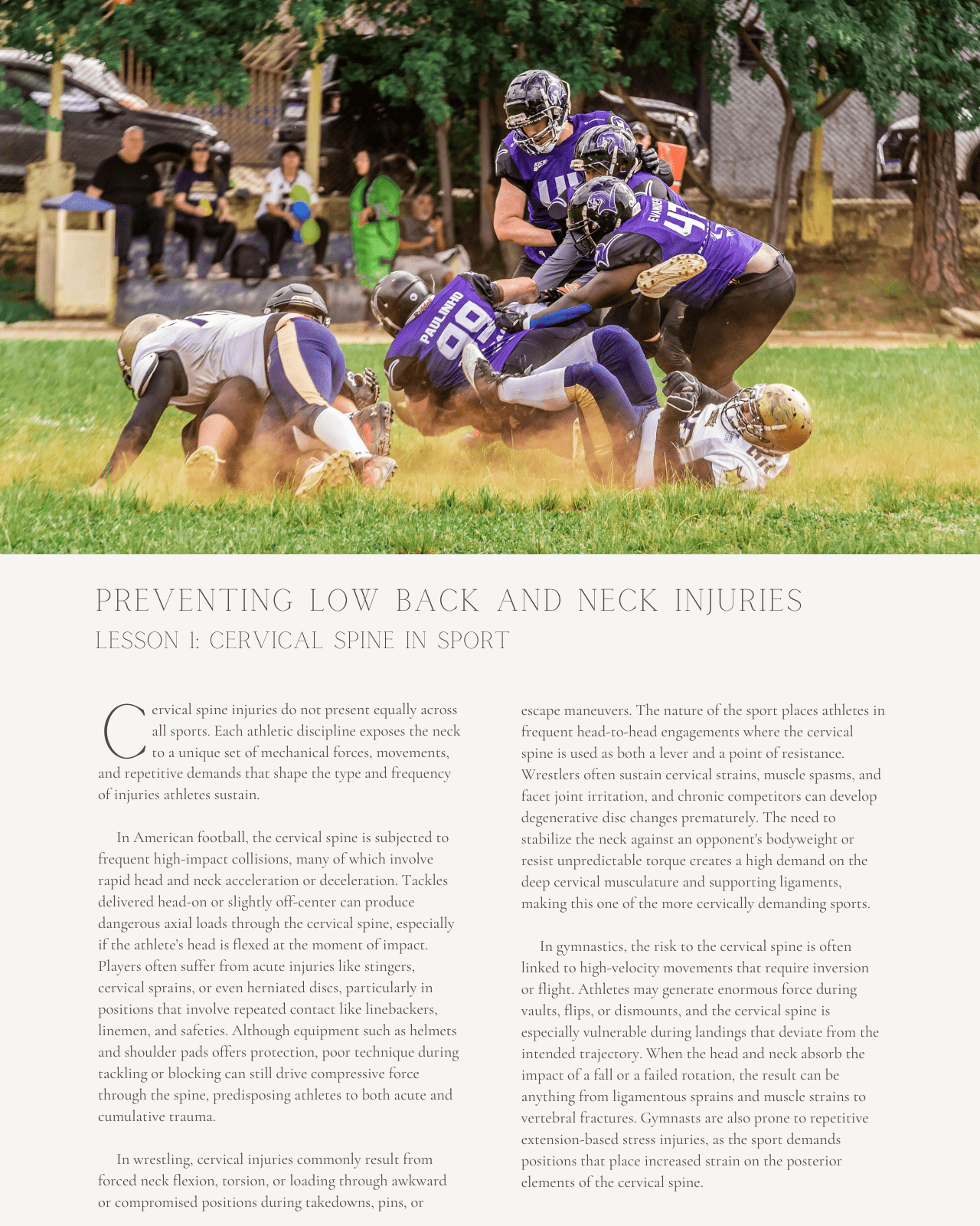Protecting the Spine in Sport: Preventing Low Back and Neck Injuries - Chiropractic Continuing Education, Sports Medicine, 8 Hours A Better Chiro