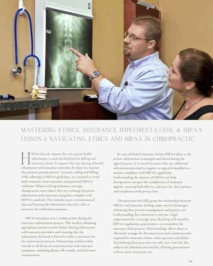 Mastering Ethics, Insurance Implementation, and HIPAA - Chiropractic Continuing Education, Ethics, 2 Credits A Better Chiro