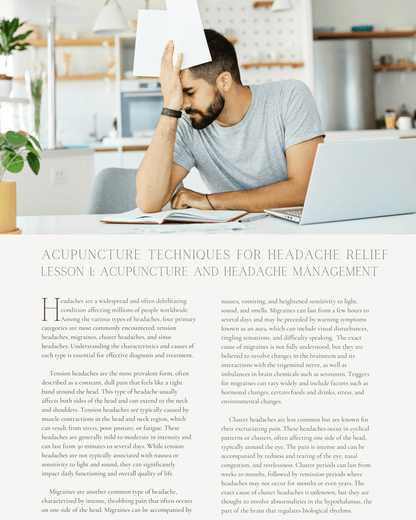 Mind Over Migraine: Acupuncture Techniques for Headache Relief - Chiropractic Continuing Education, 12 Hours A Better Chiro
