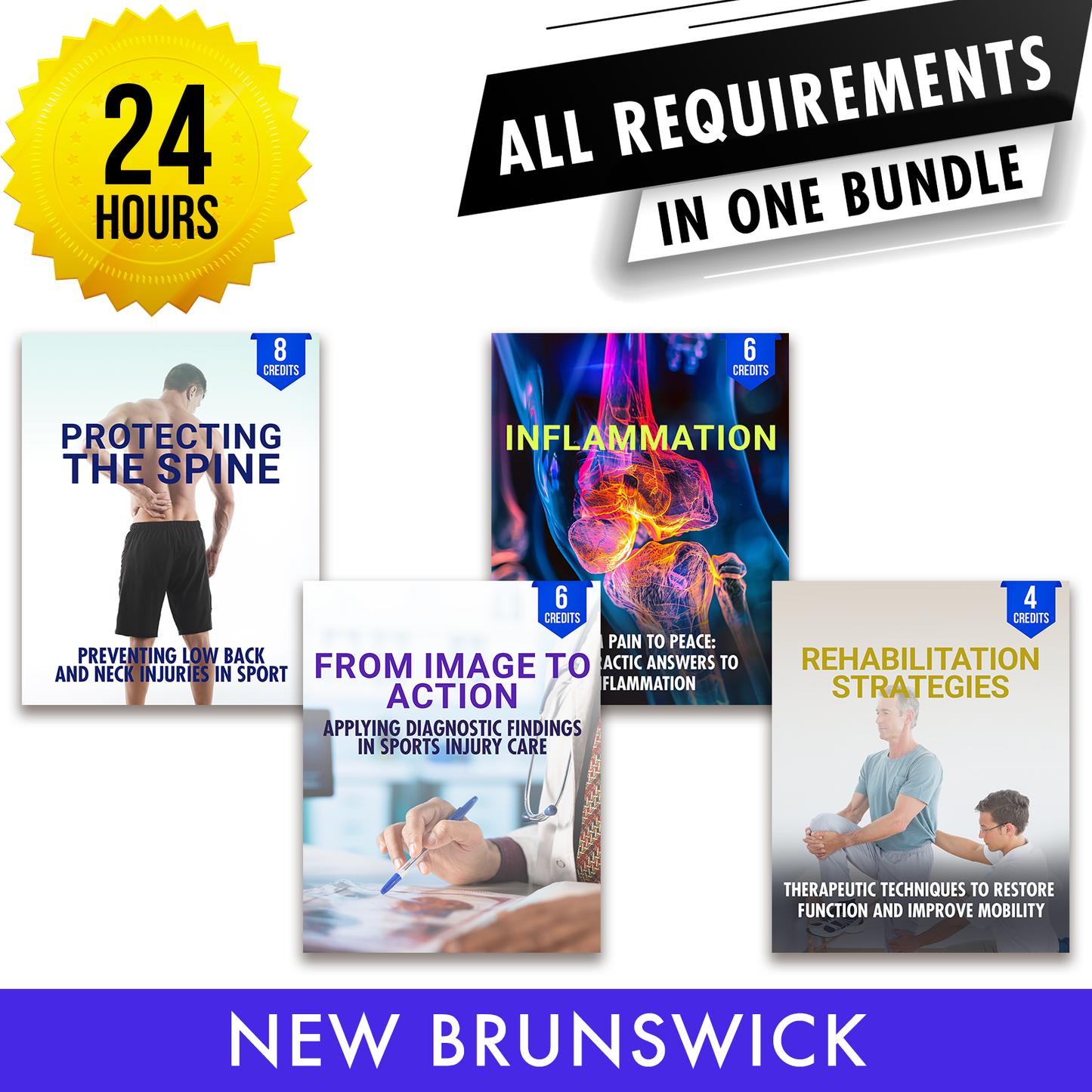 New Brunswick Package 2: Full Recertification - All Required Chiropractic Continuing Professional Development in One Package, 24 Hours