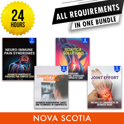 Nova Scotia Package 1: Full Recertification - All Required Chiropractic Continuing Professional Development in One Package, 24 Hours