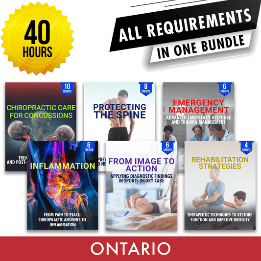 Ontario Package 1: Full Recertification - All Required Chiropractic Continuing Professional Development in One Package, 40 Hours A Better Chiro