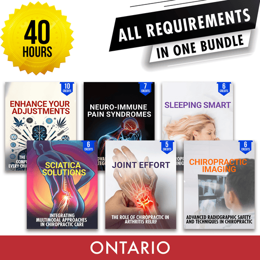 Ontario Package 2: Full Recertification - All Required Chiropractic Continuing Professional Development in One Package, 40 Hours A Better Chiro