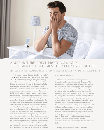 Patterns of Poor Sleep: Acupuncture Point Protocols and Treatment Strategies for Sleep Dysfunction - Chiropractic Continuing Education, 2 Hours A Better Chiro