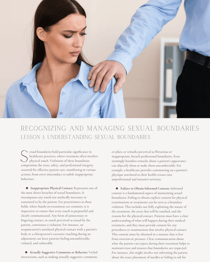 Setting Limits: A Guide to Recognizing and Managing Sexual Boundaries in Healthcare - Chiropractic Continuing Education, Sexual Boundaries, 2 Credits A Better Chiro