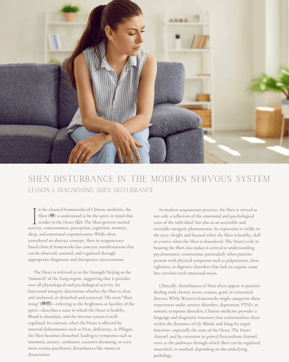Shen Disturbance in the Modern Nervous System: Acupuncture Strategies for Spirit Regulation and Emotional Balance - Chiropractic Continuing Education, 8 Hours A Better Chiro
