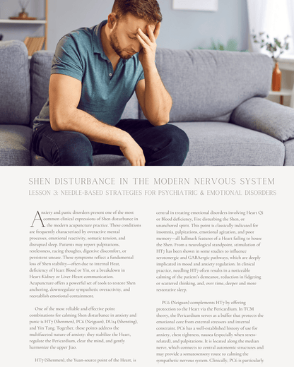 Shen Disturbance in the Modern Nervous System: Acupuncture Strategies for Spirit Regulation and Emotional Balance - Chiropractic Continuing Education, 8 Hours A Better Chiro