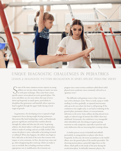The Young Athlete: Unique Diagnostic Challenges in Pediatrics - Chiropractic Continuing Education, Sports Medicine, 5 Hours A Better Chiro
