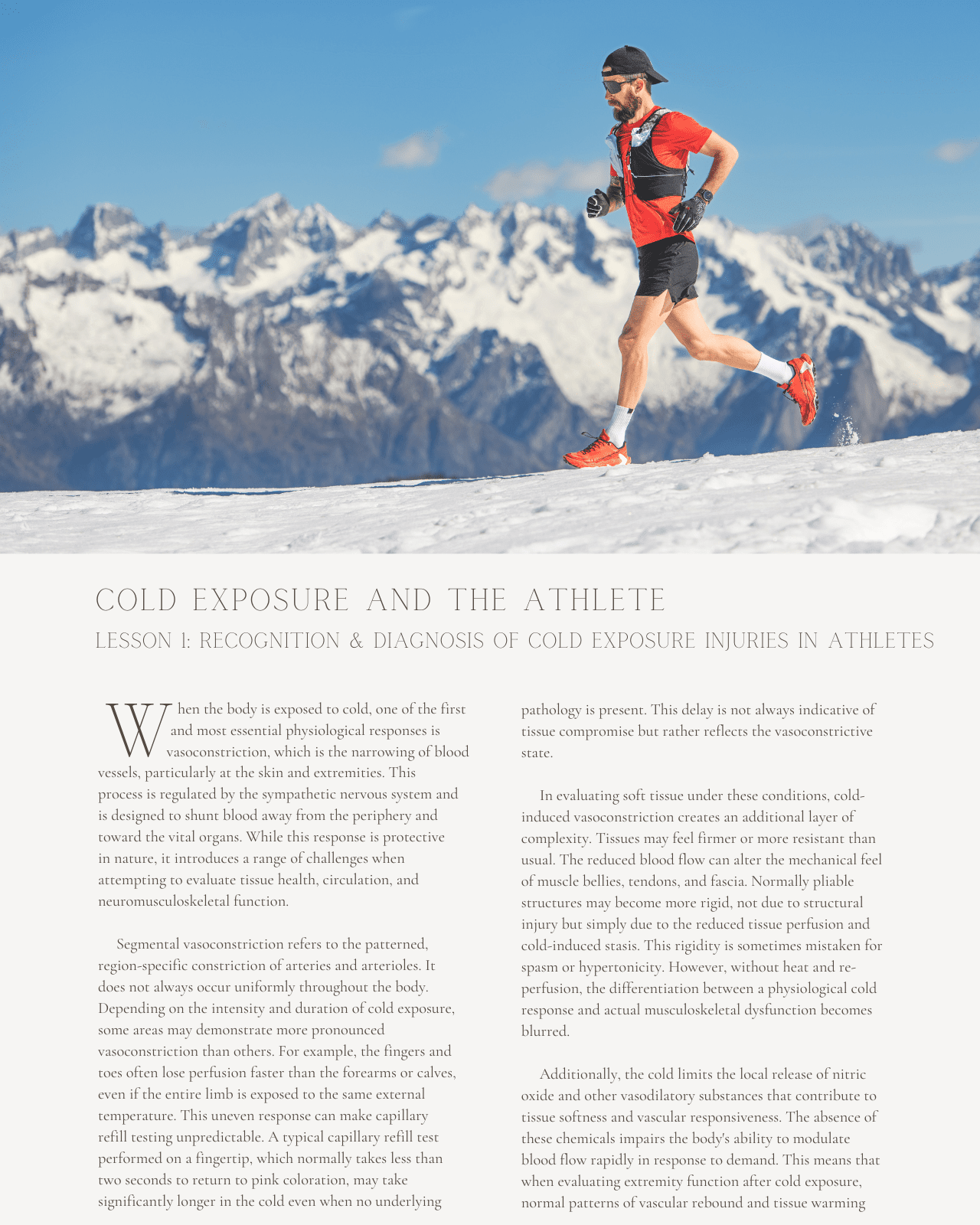Cold Exposure and the Athlete: Recognition, Prevention, and Care - Chiropractic Continuing Education, Sports Medicine, 4 Hours A Better Chiro