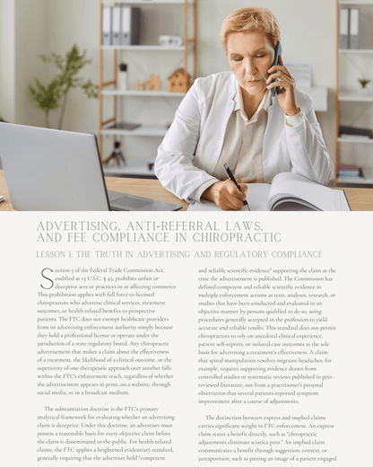 The Legal Landmine: Advertising, Anti-Referral Laws, and Fee Compliance in Chiropractic - Chiropractic Continuing Education, 2 Hours A Better Chiro